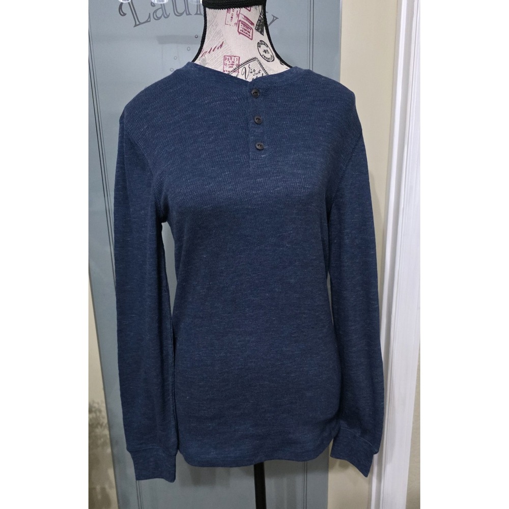 Men's Thermal Henley Shirt Long Sleeves By George Size XS/XCH Item‎ #0142